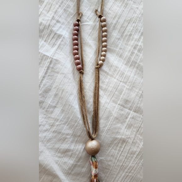 Tassled Long Beaded Necklace (adjustable length!) - Picture 4 of 4
